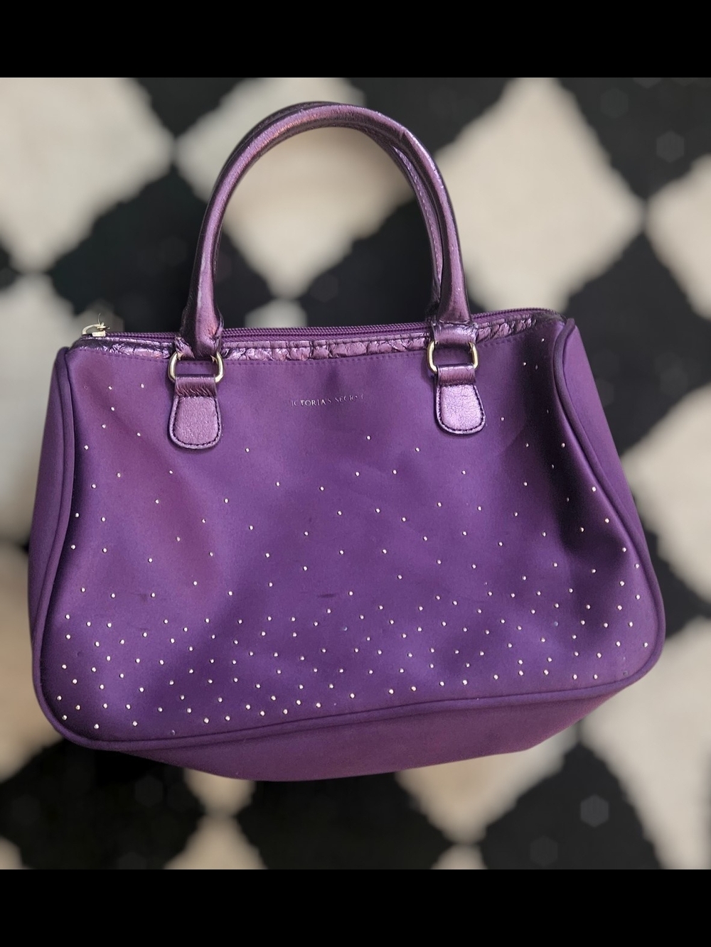 Vintage Victoria's Secret Purple Studded Satchel Bag